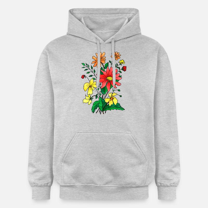 Fleur - Sweat à capuche Softstyle® Gildan Unisexe - gris clair chiné