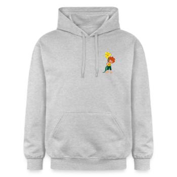 Pumuckl Design Avec Fleur Jaune - Sweat à capuche Softstyle® Gildan Unisexe - gris clair chiné - Devant - Liana (172cm) & Jaron (178cm)