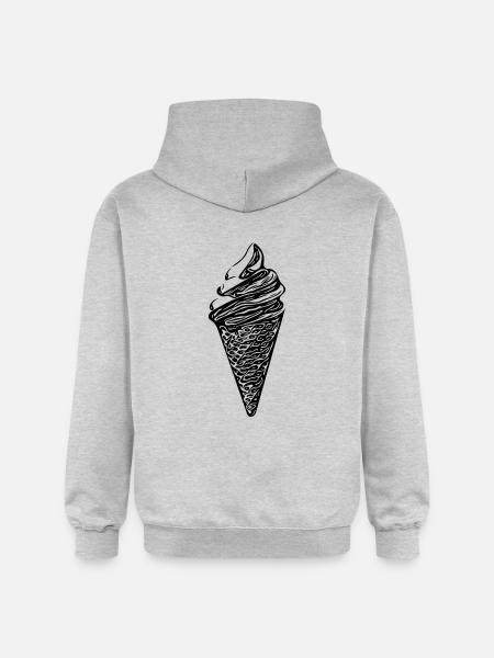 Cooles Softeis in Waffel - Gildan Unisex Softstyle® Midweight Hoodie - Hellgrau meliert
