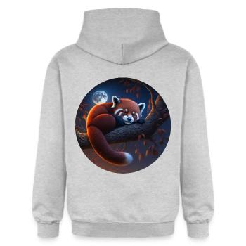 Roter Panda - Gildan Unisex Softstyle® Midweight Hoodie - Hellgrau meliert - Hinten - Liana (172cm)