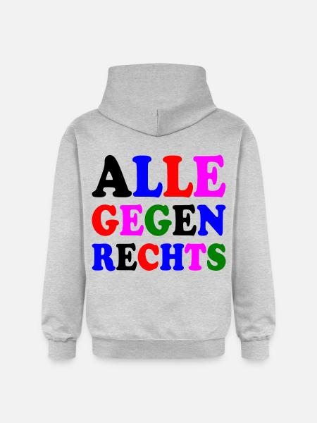 Alle gegen rechts - Gildan Unisex Softstyle® Midweight Hoodie - Hellgrau meliert