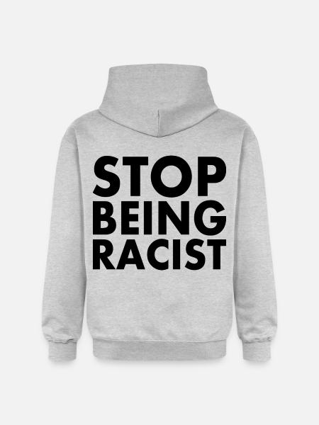 Stop being racist - Gildan Unisex Softstyle® Midweight Hoodie - light heather grey