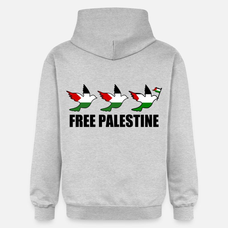 Free palestine - Sweat à capuche Softstyle® Gildan Unisexe - gris clair chiné
