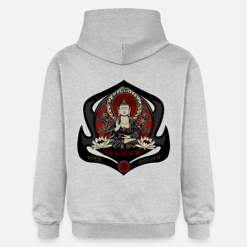 Siddharta Gautama Bouddha - Sweat à capuche Softstyle® Gildan Unisexe - gris clair chiné