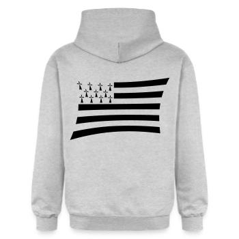 Flag Breizh - Gildan Unisex Softstyle® Midweight Hoodie - light heather grey - Back - Liana (172cm)