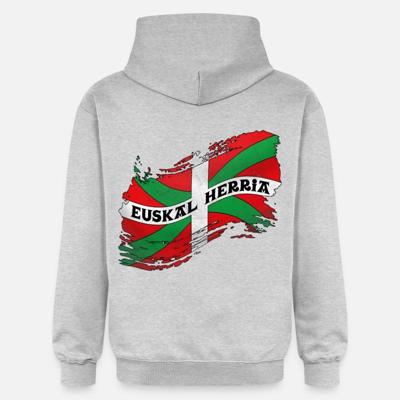 Drapeau Basque - Sweat à capuche Softstyle® Gildan Unisexe - gris clair chiné