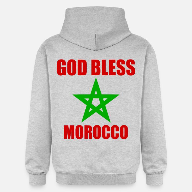 God bless morocco marokko - Gildan Unisex Softstyle® Midweight Hoodie - Hellgrau meliert