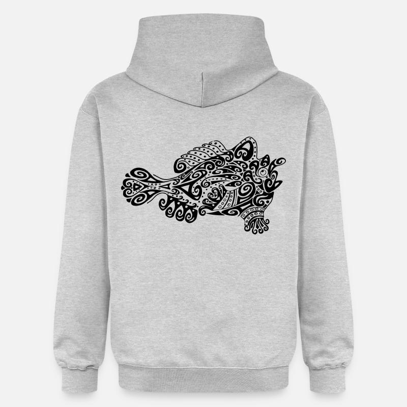 Petit poisson grenouille mignon - Sweat à capuche Softstyle® Gildan Unisexe - gris clair chiné