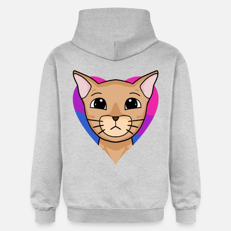 Cadeau de chat abyssinique bisexuel - Sweat à capuche Softstyle® Gildan Unisexe - gris clair chiné