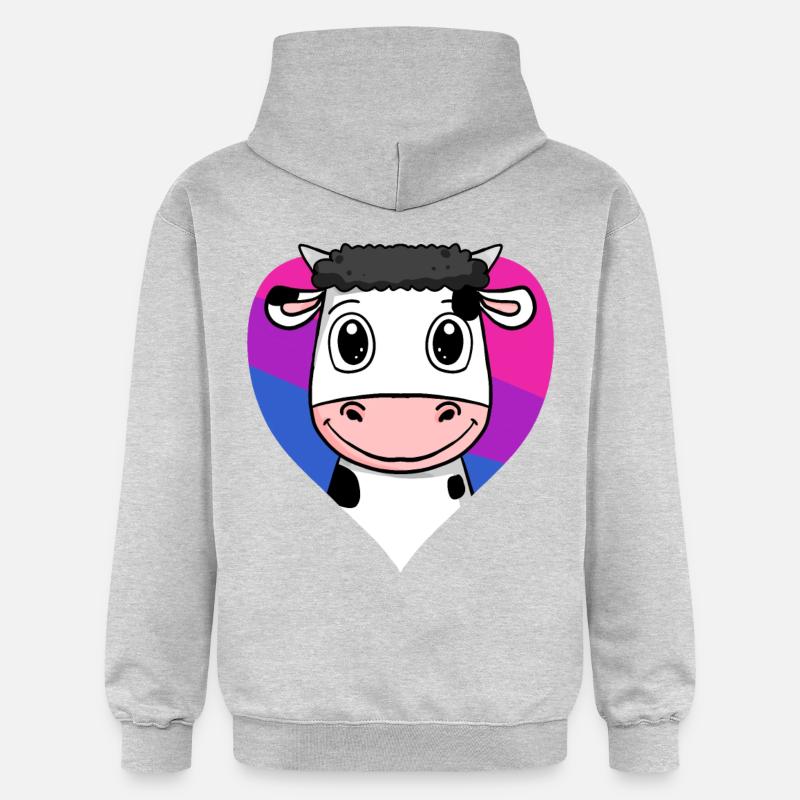 Cadeau de vache bisexuelle - Sweat à capuche Softstyle® Gildan Unisexe - gris clair chiné