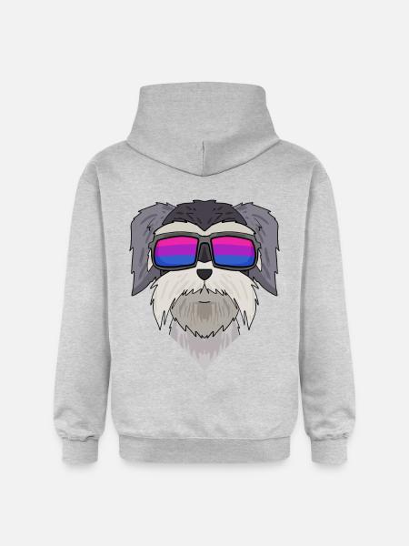 Bisexual Schnauzer Dog Gift - Gildan Unisex Softstyle® Midweight Hoodie - light heather grey