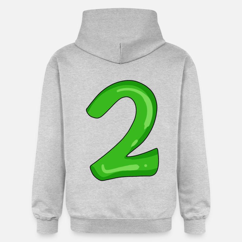 Deux - 2 - Numéro Numéro - Sweat à capuche Softstyle® Gildan Unisexe - gris clair chiné