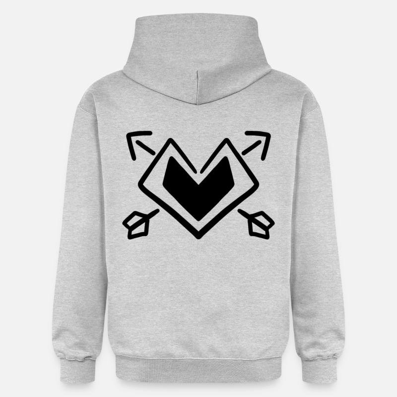 Flèche de cœur - Sweat à capuche Softstyle® Gildan Unisexe - gris clair chiné