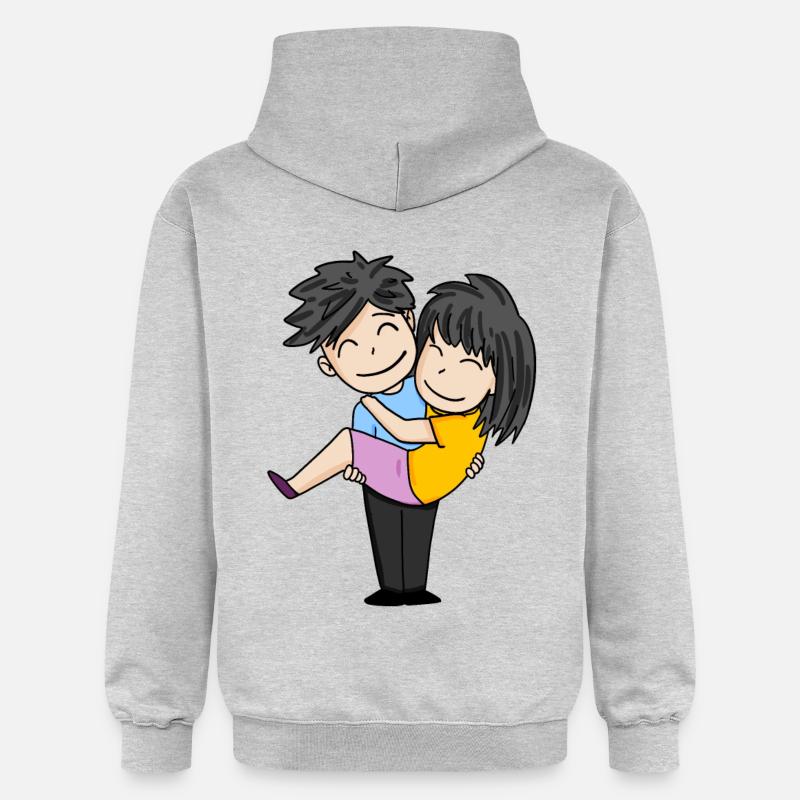 Couples - Sweat à capuche Softstyle® Gildan Unisexe - gris clair chiné