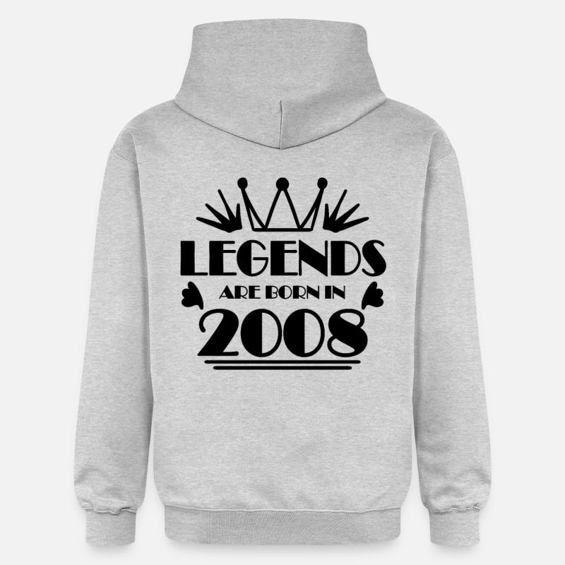2008 - Né en 2008 - Sweat à capuche Softstyle® Gildan Unisexe - gris clair chiné