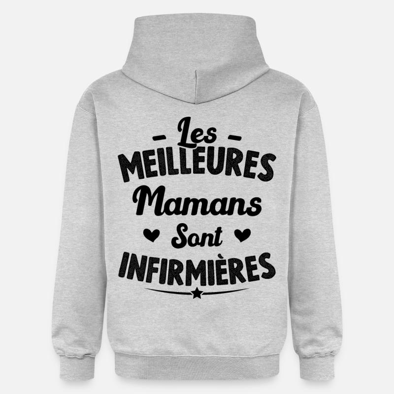 Les Meilleures Mamans Sont Infirmières - Sweat à capuche Softstyle® Gildan Unisexe - gris clair chiné
