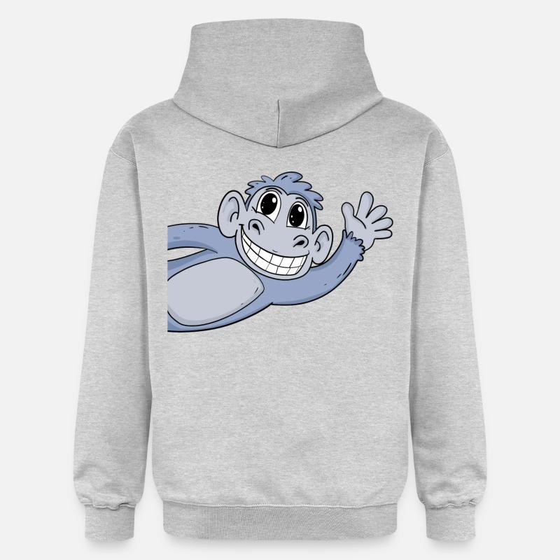 Salutation des singes - Sweat à capuche Softstyle® Gildan Unisexe - gris clair chiné