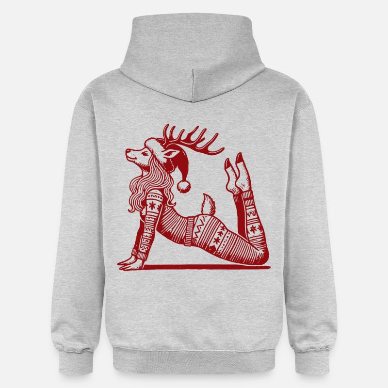 Yoga relaxant Renne Noël - Sweat à capuche Softstyle® Gildan Unisexe - gris clair chiné