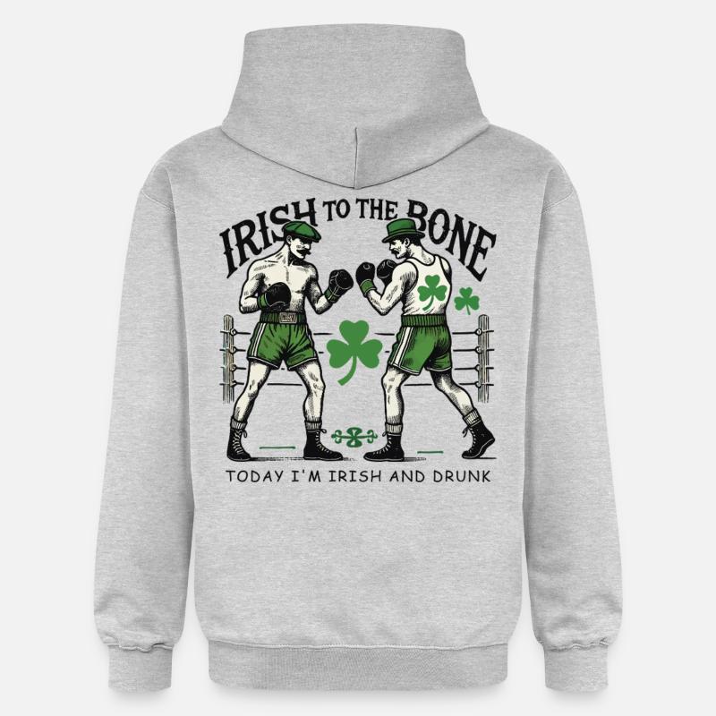 Saint-Patrick Boxe irlandaise jusqu’à l’os - Sweat à capuche Softstyle® Gildan Unisexe - gris clair chiné