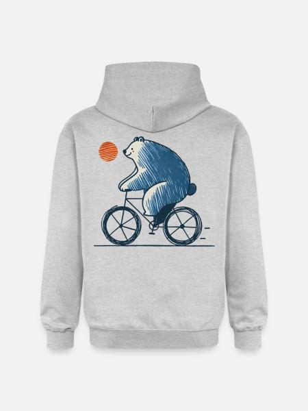 Cyclisme Ours Aventure Cyclisme - Sweat à capuche Softstyle® Gildan Unisexe - gris clair chiné