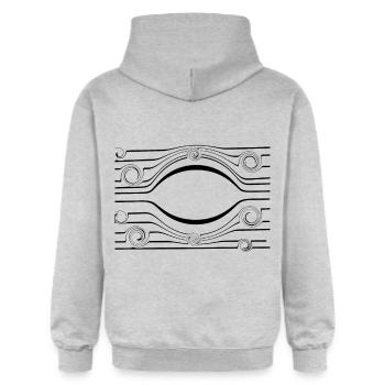 Résumé de l'oeil - Sweat à capuche Softstyle® Gildan Unisexe - gris clair chiné - Dos - Liana (172cm)