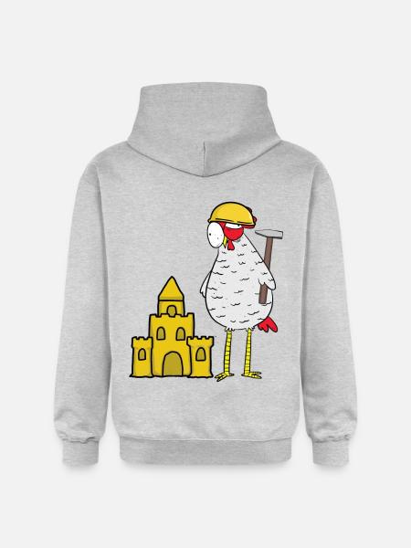 Håndværker Kylling Sandslot Byggeplads Byggemand - Gildan Softstyle® Midweight unisex-hoodie - lysegrå meleret