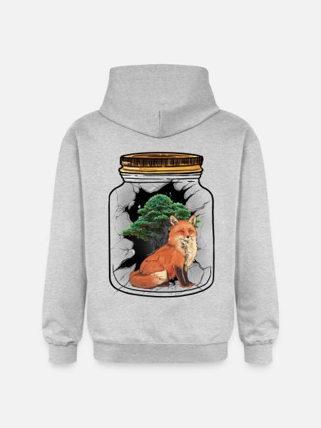 Fuchs Füchse Waldbewohner Baum - Gildan Unisex Softstyle® Midweight Hoodie - Hellgrau meliert