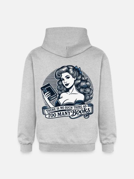 Retro bog Pigebog design til hyppige læsere - Gildan Softstyle® Midweight unisex-hoodie - lysegrå meleret