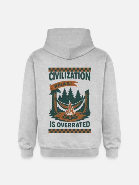 Prepper Survival Bushcrafting Civilization - Gildan Unisex Softstyle® Midweight Hoodie - light heather grey