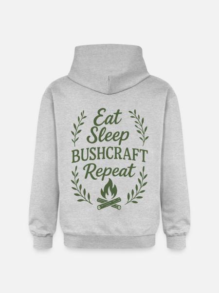 Eating Sleeping Bushcraft Repetition Prepper - Gildan Unisex Softstyle® Midweight Hoodie - light heather grey