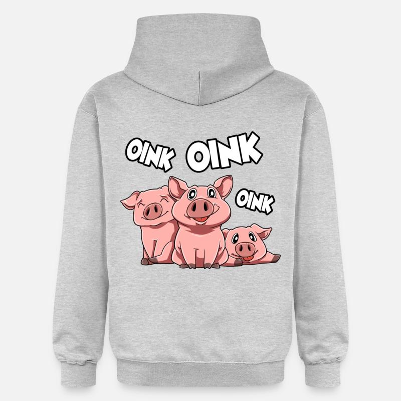 Cochon Cochon Oink - Sweat à capuche Softstyle® Gildan Unisexe - gris clair chiné