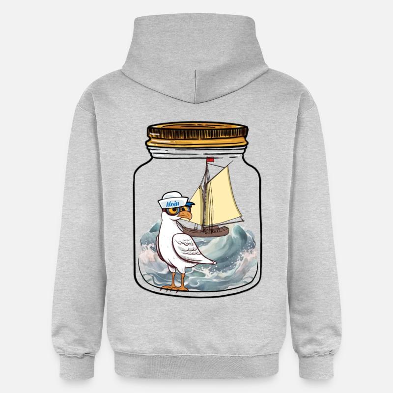 Marin Seagull voilier Ahoy - Sweat à capuche Softstyle® Gildan Unisexe - gris clair chiné