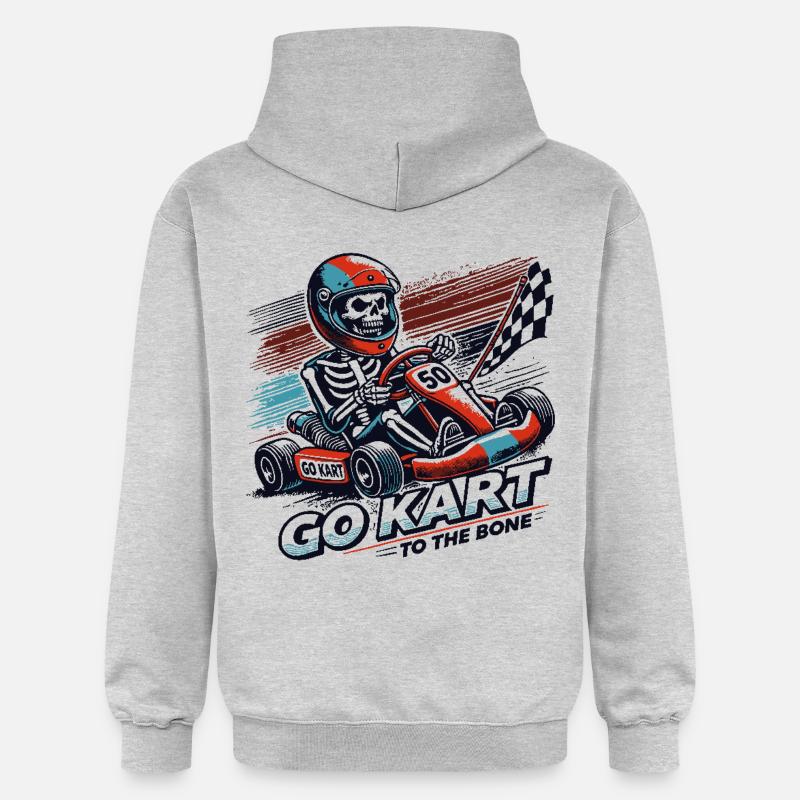 Go-Kart Racer Dicton drôle - Sweat à capuche Softstyle® Gildan Unisexe - gris clair chiné