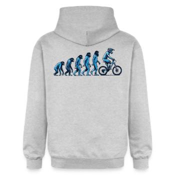 Evolution Vom Affen Zum Fahrradfahrer - Gildan Unisex Softstyle® Midweight Hoodie - Hellgrau meliert - Hinten - Liana (172cm)