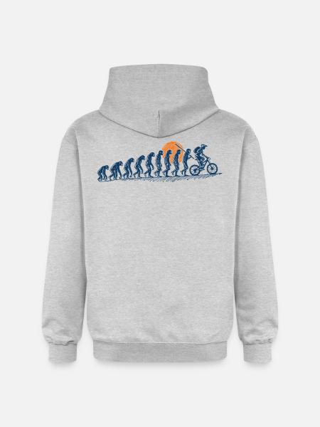 Evolution Vom Affen Zum Fahrradfahrer - Gildan Unisex Softstyle® Midweight Hoodie - Hellgrau meliert