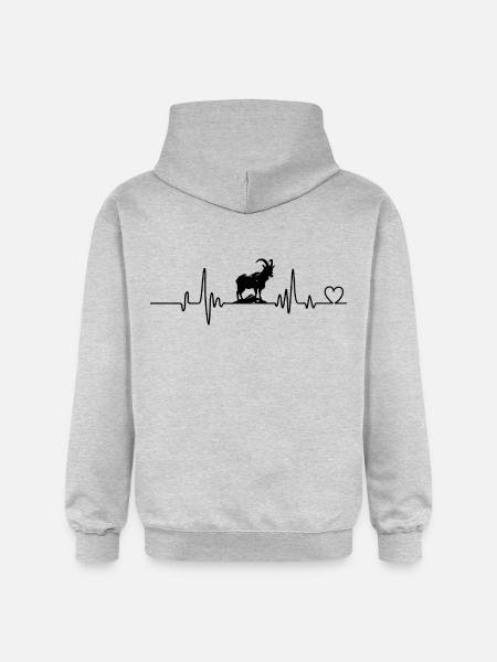 Herzschlag der Ziege - Gildan Unisex Softstyle® Midweight Hoodie - Hellgrau meliert