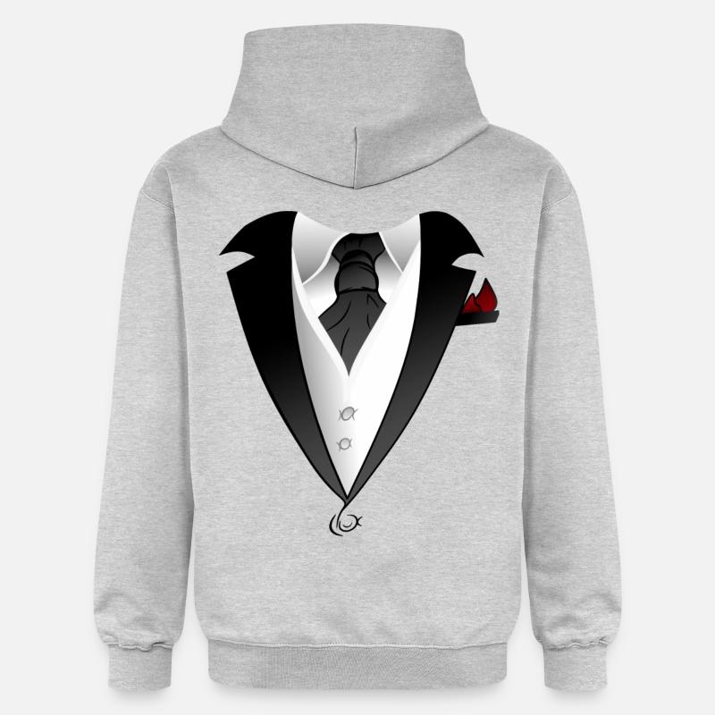 Costume avec veste cravate design - Sweat à capuche Softstyle® Gildan Unisexe - gris clair chiné