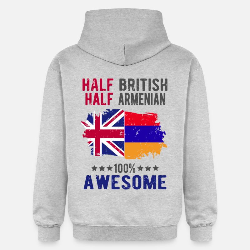 Moitié britannique moitié arménienne - Sweat à capuche Softstyle® Gildan Unisexe - gris clair chiné