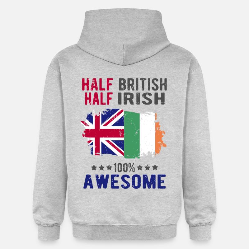 Halb Brite Halb Ire - Gildan Unisex Softstyle® Midweight Hoodie - Hellgrau meliert