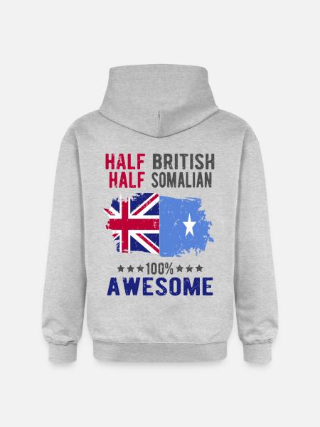 Half British Half Somali - Gildan Unisex Softstyle® Midweight Hoodie - light heather grey