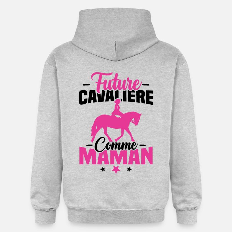 Future cavalière comme maman - Sweat à capuche Softstyle® Gildan Unisexe - gris clair chiné
