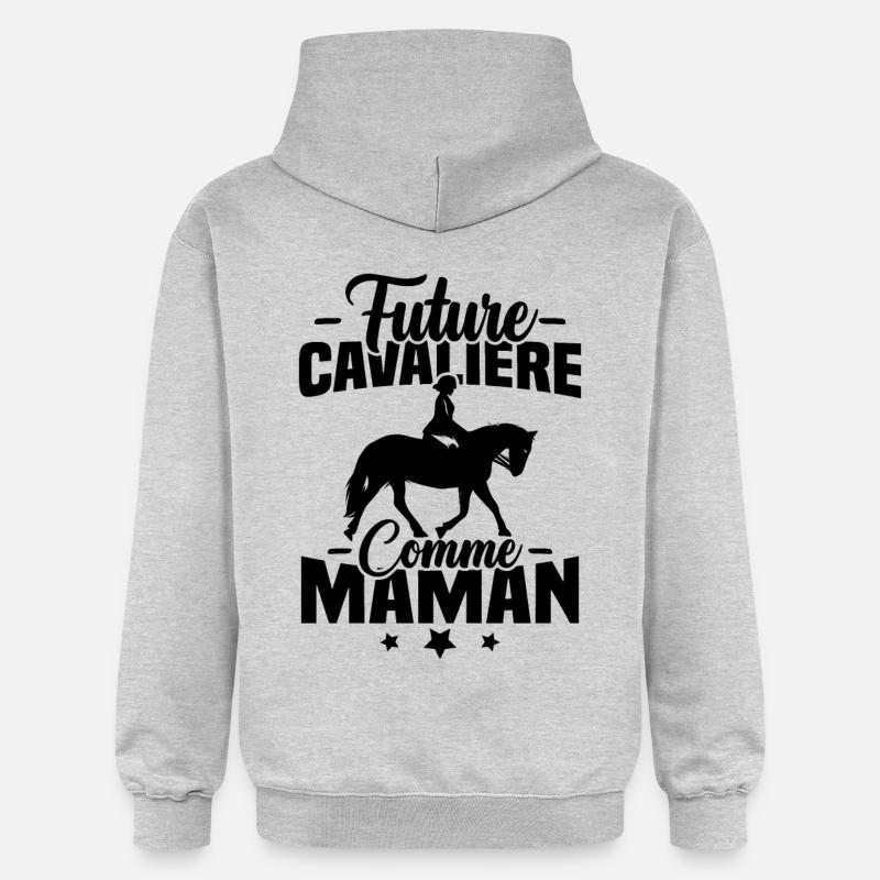 Future cavalière comme maman - Sweat à capuche Softstyle® Gildan Unisexe - gris clair chiné