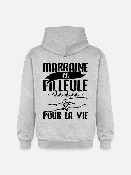 Marraine et filleule - Sweat à capuche Softstyle® Gildan Unisexe - gris clair chiné