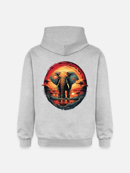 Elephant Safari - Gildan Unisex Softstyle® Midweight Hoodie - light heather grey