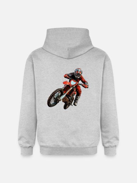 Off-road motorcycle - Gildan Unisex Softstyle® Midweight Hoodie - light heather grey