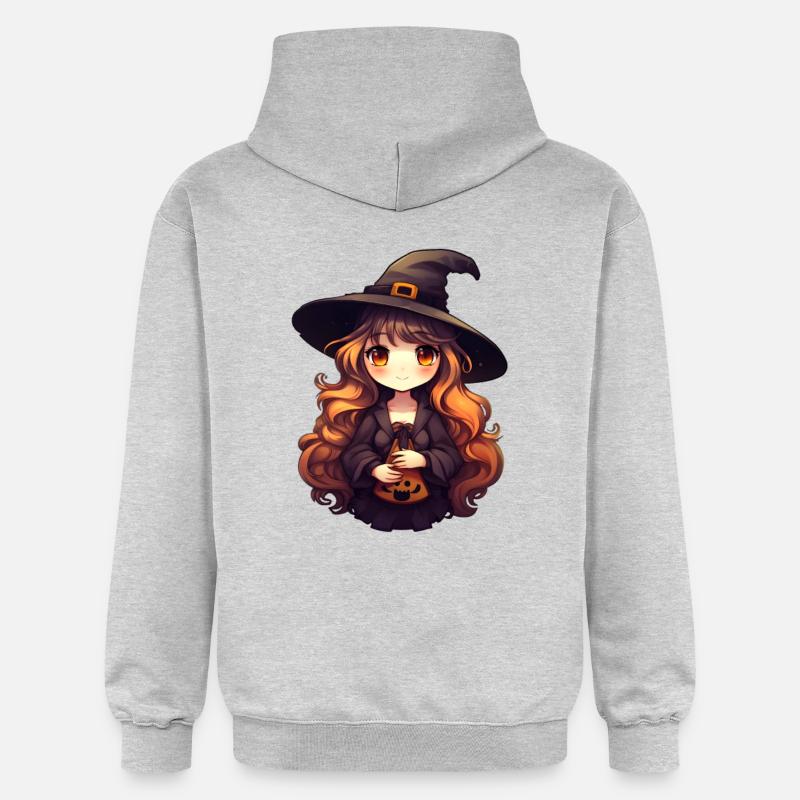Hexe Halloween Gesicht - Gildan Unisex Softstyle® Midweight Hoodie - Hellgrau meliert