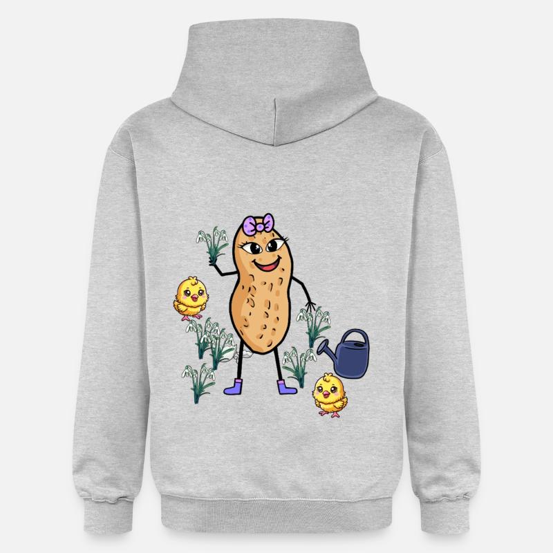 Cacahuète Printemps Pâques Poussin Perce-neige - Sweat à capuche Softstyle® Gildan Unisexe - gris clair chiné