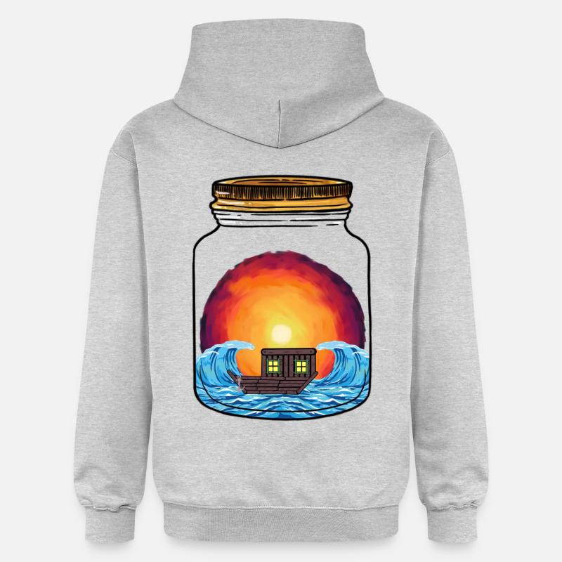 Boot Boote Schiff Schiffe - Gildan Unisex Softstyle® Midweight Hoodie - Hellgrau meliert
