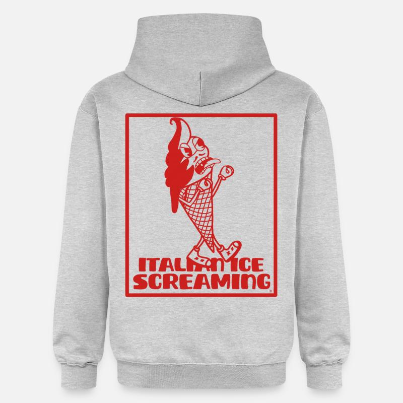 Mascotte Glace à l'italienne hurlante - Sweat à capuche Softstyle® Gildan Unisexe - gris clair chiné