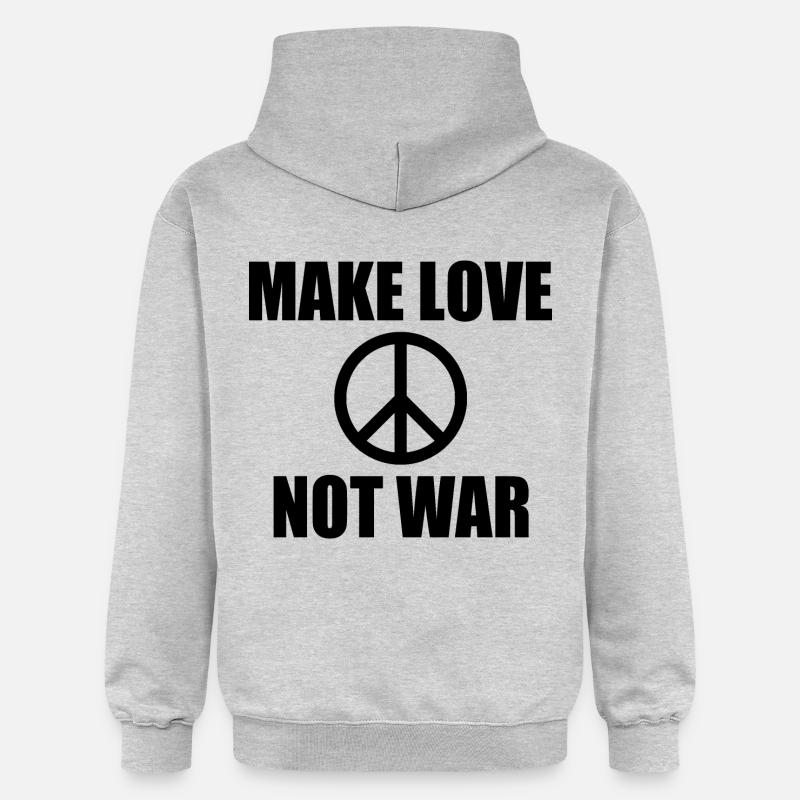 Make love not war - Sweat à capuche Softstyle® Gildan Unisexe - gris clair chiné